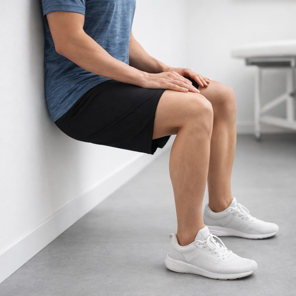 Sentadilla isométrica contra la pared: